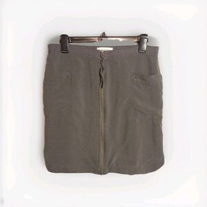 Vtg 90s Y2K‎ Banana Republic 100% Silk Full Zip Mini Skirt Dark Gray Size 8